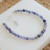 (店+)【BLUMA】堇青石手鏈 舊夢純銀手鍊 天然水晶 鑽石切面 女生串珠手鏈 原礦 飾品禮物 情人節禮物