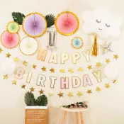~微笑雲朵~*生日派對氣球系列 幸福星辰婚禮佈置 鋁箔氣球 生日派對 生日氣球 拍攝道具 生日拉旗 五角星拉旗 氣球套裝