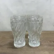 特價 WH12447【四十八號老倉庫】全新 早期 台灣 螺旋 氣泡 玻璃杯 果汁杯 甘蔗汁 楊桃汁 280cc 1杯價