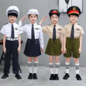 淘淘屋百貨商場 兒童軍裝海軍水手演出服警官服小空軍飛行員制服套裝大合唱錶演服[萌寶童裝]可開發票