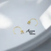 Aurora.acc｜布蕾兒 閃鑽耳圈｜C圈耳釘｜養耳耳釘｜彎勾｜送 耳扣｜送 拭銀布 收納袋｜奧蘿菈飾品｜迷你耳釘