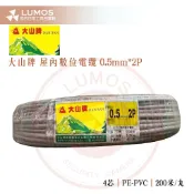 【台灣現貨/當天出貨】大山牌數位電話線 台灣製 0.5*2P 0.5*2P 電話線 引進線 鋁箔+接地 丸裝 200米