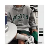 (店+)【 #ICE 】C138 BOSTON 刺繡 貼布 刷毛 帽T 美式 設計 大尺碼 寬鬆 版型 內刷毛 暖 長袖 厚磅 高磅