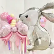卡通兔子鋁箔氣球叢林兔子森林動物氦氣球兒童玩具嬰兒洗澡婚禮生日派對裝飾