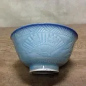 WH11645【四十八號老倉庫】全新 早期 台灣 扇金魚鳥竹紋 古早碗 飯碗 米糕碗 碗粿碗 11.6cm 1碗價