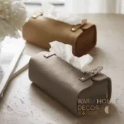 (店+)【Warm House Decor 暖和家居】車用皮革面紙收納盒 (家用衛生紙盒 面紙收納盒 )