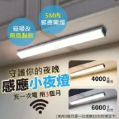 Happy Happy 無線LED燈管 USB充電 長條燈 LED燈條 磁吸燈 智能感應燈 走道燈 夜燈【AAA6518】