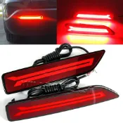 1對 紅色LED 後保桿燈 煞車燈 07-11 CRV 行車燈 雙功能 汽車尾燈 後保險桿反光片 警示燈 改裝 飛機款