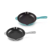 【Le Creuset】琺瑯鑄鐵鍋單柄圓煎盤20cm(加勒比海藍)