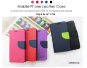 SHOW數位 Oppo Reno7 Z 5G 雙色龍書本套 經典撞色皮套 書本皮套 側翻皮套 側掀皮套 保護套 可站立 看影片方便 名片收納