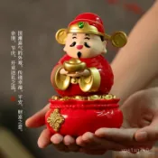 💕新款招財財神爺開業新年大吉💕自動點頭好運招財新中式辦公擺件招財