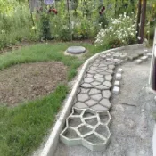 園藝用品工具強化小路造型水泥分割鵝卵石裝修拼花路面大石頭模具