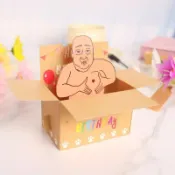 🔥台灣出貨 3D立體彈出生日賀卡 創意搞笑卡片 搞怪大叔卡片 生日卡片 放屁小狗 猩猩 生日祝福卡 禮物卡片 搞怪禮物
