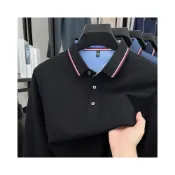 (店+)polo衫男透氣排汗速乾長袖男士長袖T恤POLO衫- 防皺彈性翻領涼感衣t恤休閒運動高爾夫球衫中年上衣男運動T恤衫