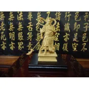 【靜福緣】莊嚴神像 台灣製『伽藍菩薩』總高11.6cm 金剛砂陶土冷陶武財神 關雲長關公恩主公關聖帝君神尊
