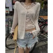 -現貨杏白-🍊MUAGO🇰🇷正韓 東大門代購 兩面穿針織罩衫 防曬 度假