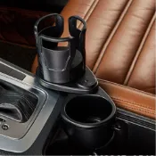 (店+)車用杯架 吃泡麵神器【可放胖胖杯/碗公】一對二 擴充杯架 旋轉杯架 汽車置物架 雙杯架 飲料架 車內收納 伸縮支架