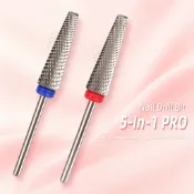 Kit-1/2入裝 五合一碳化鎢美甲鑽頭 適用於凝膠卸除與指甲修剪