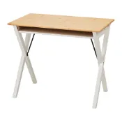 【IKEA 宜家家居】BOLLPOJKE 書桌/工作桌，松木/白色，90x55 公分