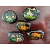 【玩具兄妹】現貨! 彩繪石頭鎮紙鎮尺壓紙 創意工藝品 文房四寶毛筆書法鎮尺 學生國畫工具 水族裝飾 園藝裝飾