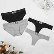 (店+)【Victoria Secret】【Sharkhead】現貨 Victoria's Secret 內褲 三角褲 水鑽 黑 灰 粗帶 丁字褲 維多利亞的秘密