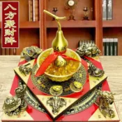 騰達百貨 快速出貨【精選之家】新款純銅聚寶盆家用招財金蟾擺件玄武麒麟辦公桌擺件黃銅貔貅葫蘆