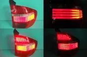 ☆小傑車燈家族☆全新外銷限量超亮版BMW X5-07年E70光柱型紅白LED尾燈DEPO製