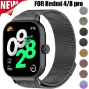 XIAOMI 不銹鋼錶帶兼容小米 Redmi Watch 4 金屬腕帶智能手錶手鍊適用於小米手環 8 Pro 替換金屬錶