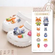 Zootopia Judy & Nick Carrot Paw 鞋夾 - 電影角色靈感木屐涼鞋配件,鞋用動畫動物主題裝飾