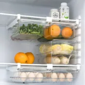 協貿國際日用品生活2館 冰箱收納盒帶蓋保鮮盒大容量儲物盒餃子盒果蔬盒雞蛋盒抽屜式懸掛