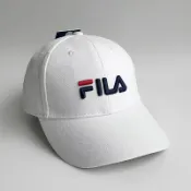 美國百分百【全新真品】FILA 帽子 老帽 鴨舌帽 配件 復刻潮流 復古 棒球帽 經典 大Logo 白色 AD87