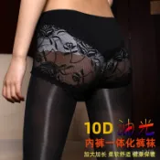 ⚡叄景頁商店⚡超薄油光女裝大佬僞娘絲襪jj套男性感cd變裝蕾絲邊內褲開檔連褲襪