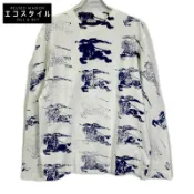 【DOKODEMO】Burberry SP24 8081356 GRAPHICS-FOR-2/Logo網版印刷長袖T卹 XL [二手]