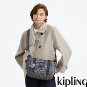 Kipling 灰底條紋手提側背包-ART MINI