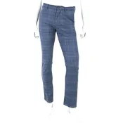 BOSS Slim Fit Chino Slim 學院風藍色格紋棉混紡休閒長褲(男款)