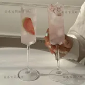 ✨台灣熱賣✨春楓復古氣泡酒杯 INS 法式香檳杯 葡萄酒杯 高腳玻璃杯 小衆手工吹制 精美贈禮