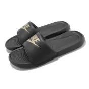 Nike 拖鞋 Victori One 男鞋  大LOGO 一片拖 運動拖鞋 柔軟 舒適   黑金 CN9675006