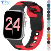 Apple Watch 矽膠錶帶 44mm 40mm 45mm 41mm 42mm 系列 10 8 7 Se 3 4 5