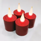 【新韻傳音】福慧心燈4入組 Y107｜電子蠟燭・供佛供燈・蓮花燈｜拜拜佛堂宮廟用 附遙控器