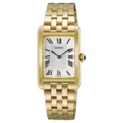 大高雄鐘錶城 seiko SK037 精工錶CS系列 SK037 (HGG001P1/4N30-00M0G)端莊優雅羅馬數字長方形時尚女錶 金色 22.2mm｜樂天領券現折★全館特惠中★指定刷卡回饋10%