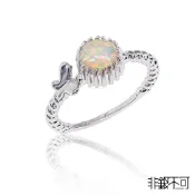 【非銀不可】天然 蛋白石 蝴蝶 純銀戒指(蛋白石 Opal)