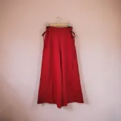 *♡*正韓Escovt in style/暗紅色.蝴蝶結.滑料雪紡褲裙/適S/全新/二手《Anna的百寶箱》
