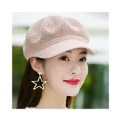 (店+)【臺潮好運】個性女士帽子 夏天韓版百搭貝雷帽子 出遊遮陽帽 防曬鴨舌八角帽 草帽網帽