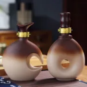 空酒瓶1斤裝景德鎮陶瓷裝飾酒瓶密封酒壇子創意白酒瓶好看的酒瓶