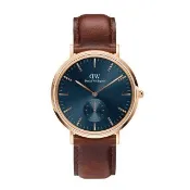 【Daniel Wellington】DW CLASSIC MULTI EYE 40mm  小三針極光藍棕色皮革錶(兩色任選)