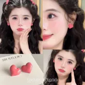 ✨臺灣出貨✨顯嫩!日韓甜美少女可愛夏日果凍桃心耳釘溫柔豆沙粉日常百搭耳飾