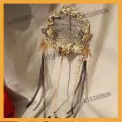 手工圓扇子 古風長柄流蘇宮扇 破雲扇 古典漢服團扇 媽祖扇子 折扇 古典扇 刺繡扇 舞蹈扇 表演道具 拍照道具 古裝配飾