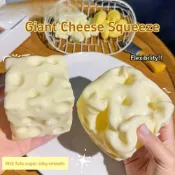 Cheese Squeeze Cube,緩解焦慮 6/7 厘米奶酪片,便攜式超柔軟黃色/粉色舒適無回彈 Fidget 玩