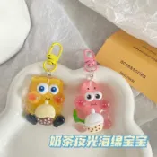 超Q夜光 海綿寶寶 派大星 鑰匙扣 可愛少女 書包掛件 卡通 閨蜜 情侶 配飾 書包掛件 吊飾 配飾