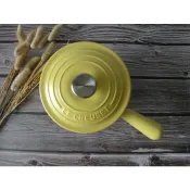 【愛咪雜貨小舖】全新Le Creuset 單柄醬汁鍋 鑄鐵醬汁鍋 含羞草黃 16cm 稀有特殊色 含羞草